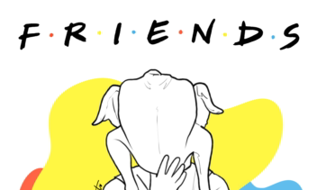 طراحی استیکرهای لاین‌آرت سریال Friends