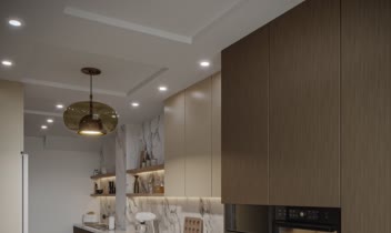 طراحی مدرن آشپزخانه مسکونی با رویکرد  Modern Luxury