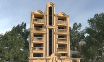 طراحی نما کلاسیک ساختمان 5 طبقه