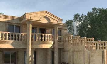 طراحی نمای کلاسیک ساختمان 1 طبقه