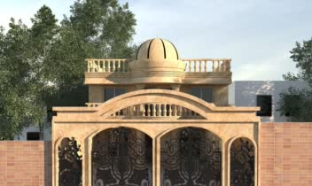 طراحی نمای کلاسیک ساختمان یک طبقه