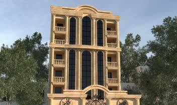 طراحی نمای  کلاسیک ساختمان 5 طبقه