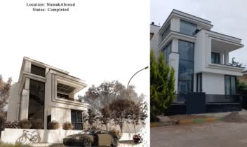 طراحی نما مینیمال ویلا مسکونی در نمک آبرود