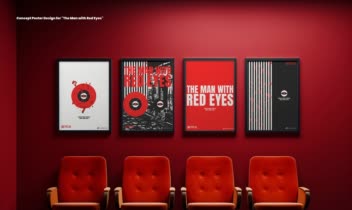 طراحی پوستر فیلم سینمایی The man with Red Eyes