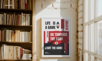 طراحی پوستر مینیمال Life is Game