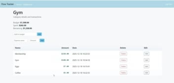 طراحی وب اپلیکیشن مدیریت مالی (Flow Tracker)