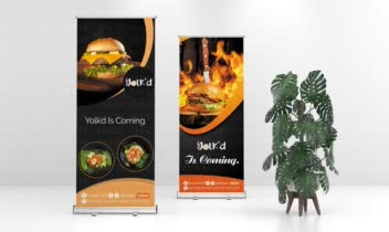 طراحی استند (بنر) رستوران Yolk'd