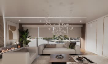 طراحی و رندر لابی آپارتمان مسکونی