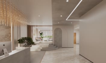 طراحی و رندر لابی آپارتمان مسکونی