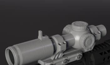 مدلسازی و تکسچر Scope اسلحه Game-Ready