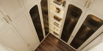 طراحی کلوزت (Walk‑in Closet) اتاق مستر /مدل‌سازی و رندر واقع‌گرایانه