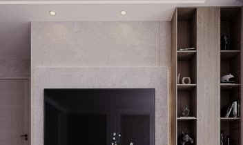 طراحی و رندر نشیمن آپارتمان مسکونی