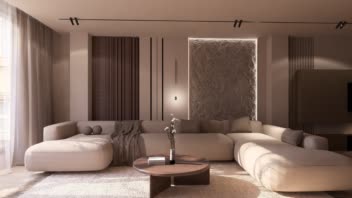 طراحی نشیمن آپارتمان مسکونی با موتور رندر لومیون