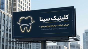 طراحی مینیمال بنر تبلیغاتی دندان پزشکی