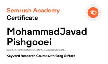 گواهینامه کیورد ریسرچ از آکادمی Semrush