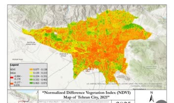 -نقشه پوشش گیاهی NDVI مازندران ٢٠٢٣-۲۰۲۴  و تحليل NDVI تهران -٢٠٢١