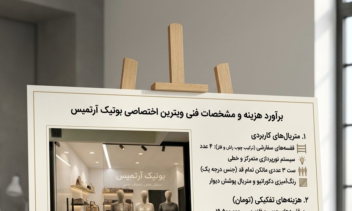 طراحی ویترین فروشگاه و برآورد هزینه آن