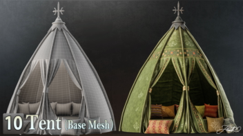 مدلسازی چادر قدیمی با مارولوس دیزاینر  (Model's Medieval Tent-Base Mesh)