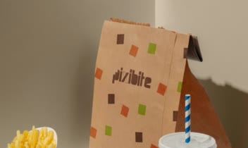 طراحی هویت بصری فست فودی pixbite