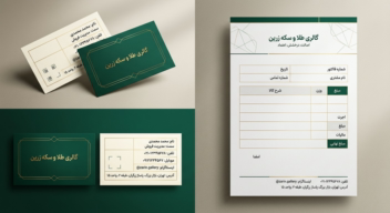 کانسپت کارت ویزیت و فاکتور گالری طلا