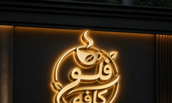 طراحی عنوان کافه فلو یک طراحی ۳ بعدی شیک و جذاب