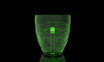 مدلسازی و رندرینگ یک ماگ با الگوی هندسی چندضلعی (Polygon Pattern Cup)