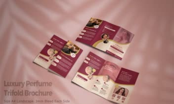 طراحی بروشور سه لتی(Trifold) لوکس و مدرن (مناسب سالن زیبایی، محصولات لوکس و برندینگ)