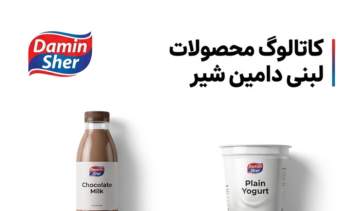طراحی کاتالوگ حرفه‌ای محصولات غذایی (سبک برندهای لبنی)