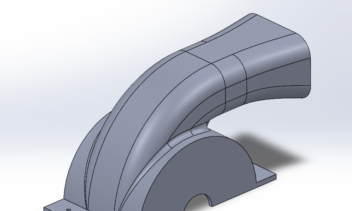 طراحی قسمتی از کانال جریان هوا در SolidWorks
