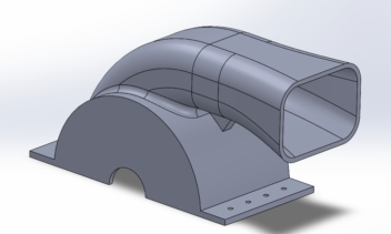 طراحی قسمتی از کانال جریان هوا در SolidWorks