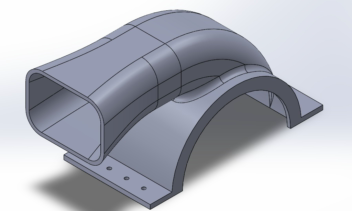 طراحی قسمتی از کانال جریان هوا در SolidWorks