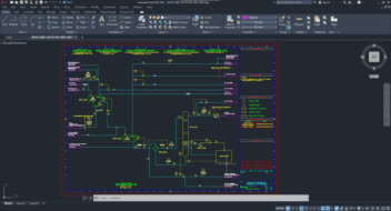 نقشه PFD پروژه شهیدان با AutoCAD