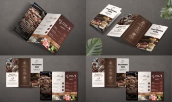 طراحی بروشور سه‌لتی کافه و قنادی (Café & Bakery Trifold Brochure Design)