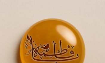 نمونه کار کالیگرافی (یا فاطمه ) جهت حکاکی بر روی سنگ عقیق