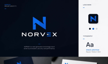 طراحی هویت بصری مدرن و حرفه‌ای برند Norvex