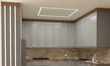 طراحی کابینت سبک نئوکلاسیک با نور پردازی و کناف