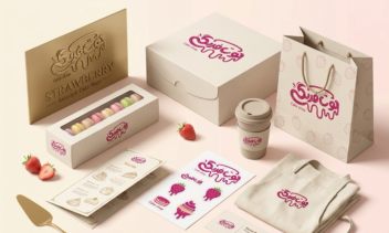 طراحی لوگو برای مجموعه توت فرنگی.