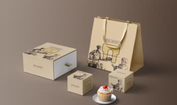 طراحی بسته بندی اختصاصی برای کافه بیکری آرین