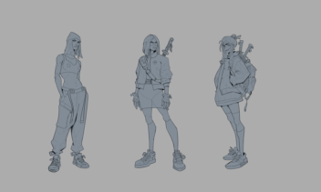 Many Faces and sketches & cyberpunk