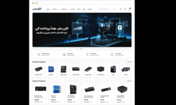 طراحی بنر هدر وب‌سایت فروش تجهیزات کامپیوتری – کمپین خرید اقساطی