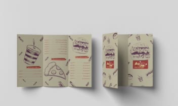 طراحی بروشور و منو کافه رستوران هات برگر