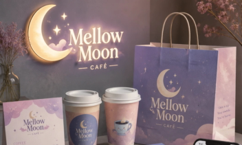 طراحی برندینگ و هویت بصری برای کافه Mellow Moon