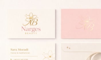 طراحی لوگو و کارت ویزیت برای سالن آرایشی زنانه Narges Beauty