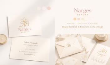 طراحی لوگو و کارت ویزیت برای سالن آرایشی زنانه Narges Beauty