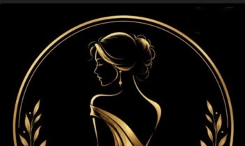 طراحی اختصاصی لوگوی برند دخترک با رویکردی اشرافی و مجلل؛ استفاده از ترکیب رنگی مشکی و طلایی به همراه نماد نیم‌رخ زن، برای القای حس اصالت، کیفیت بالا و تمایز در صنعت مد و پوشاک زنانه.”