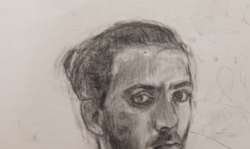 طراحی پرتره-ذغال روی کاغذ_____