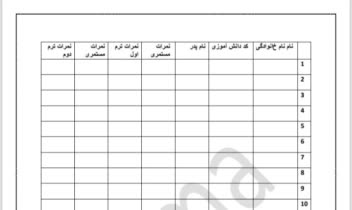 سلام وقت بخیر، نمونه کار در مورد تایپ برگه امتحانات و لیست نمرات دانش آموزان هستش.