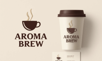 طراحی هویت بصری  برند قهوه Aroma Brew  آی