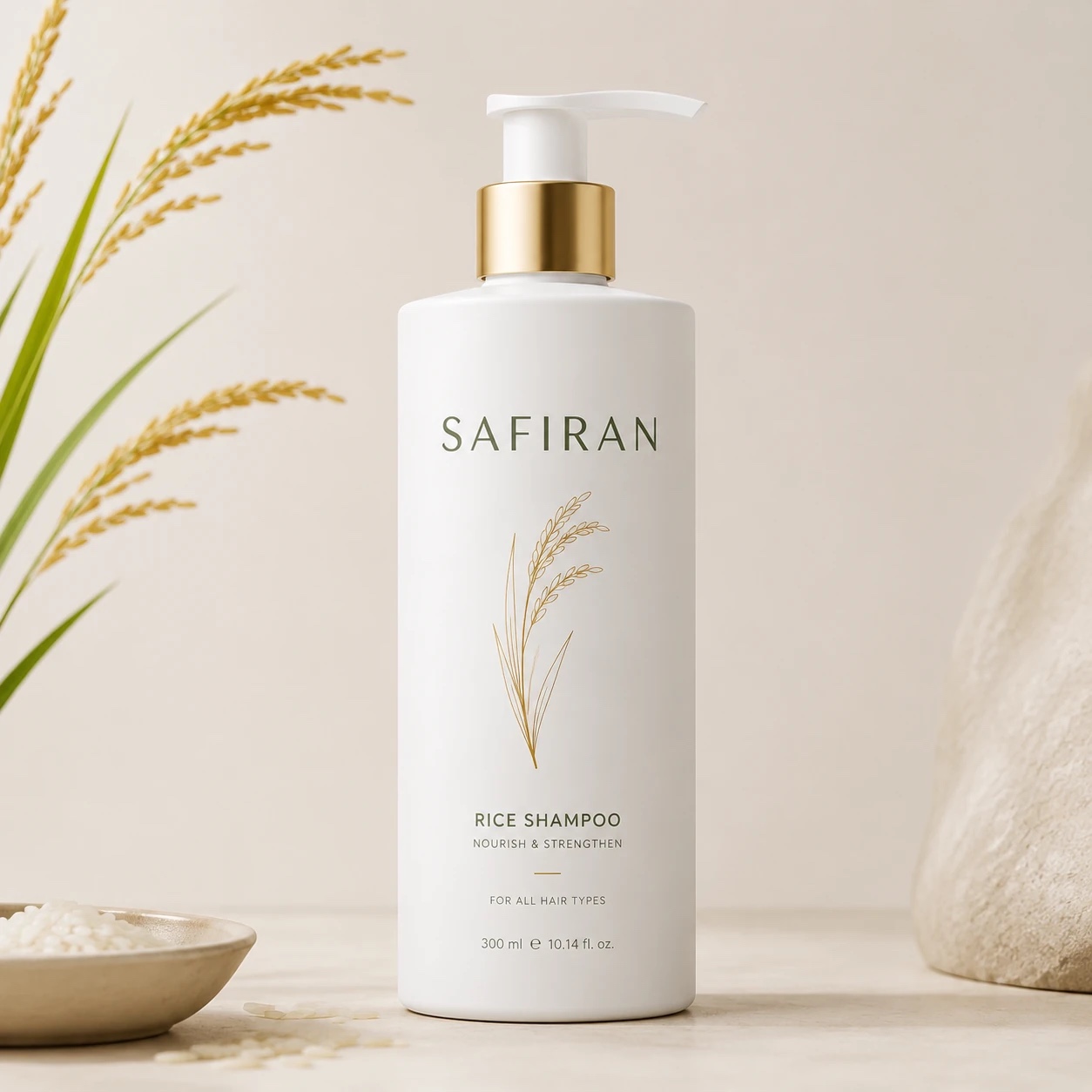 طراحی لیبل شامپو برنج شرکت سفیران