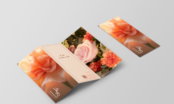 طراحی بروشور سه لت برای گلفروشی به همراه لوگوتایپ